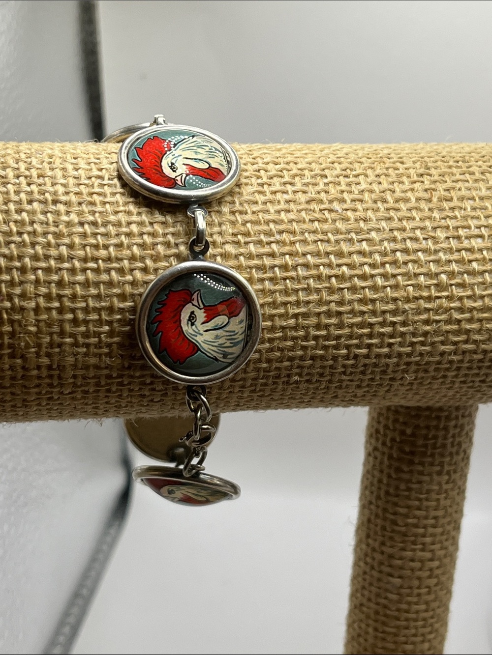 RARE Vintage Retro Red Rooster Disc Bracelet Attributed to Designs From The Deep - Picture 4 of 8